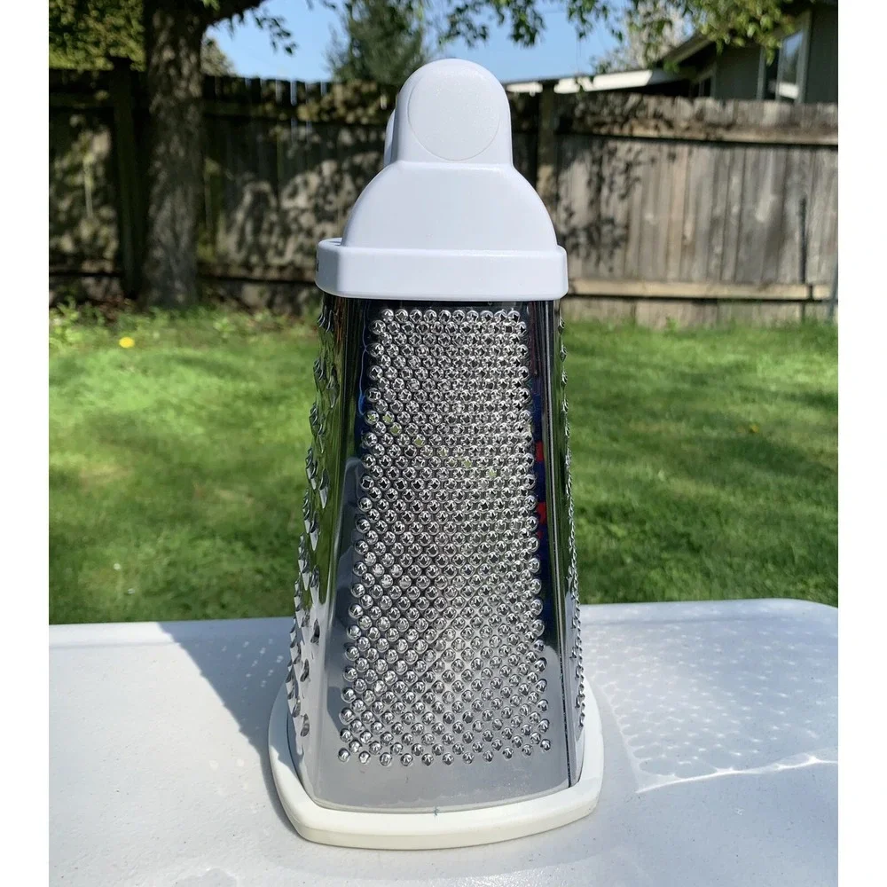KitchenAid Stainless Steel Box Grater, 4 Sided with White Handle - NICE!